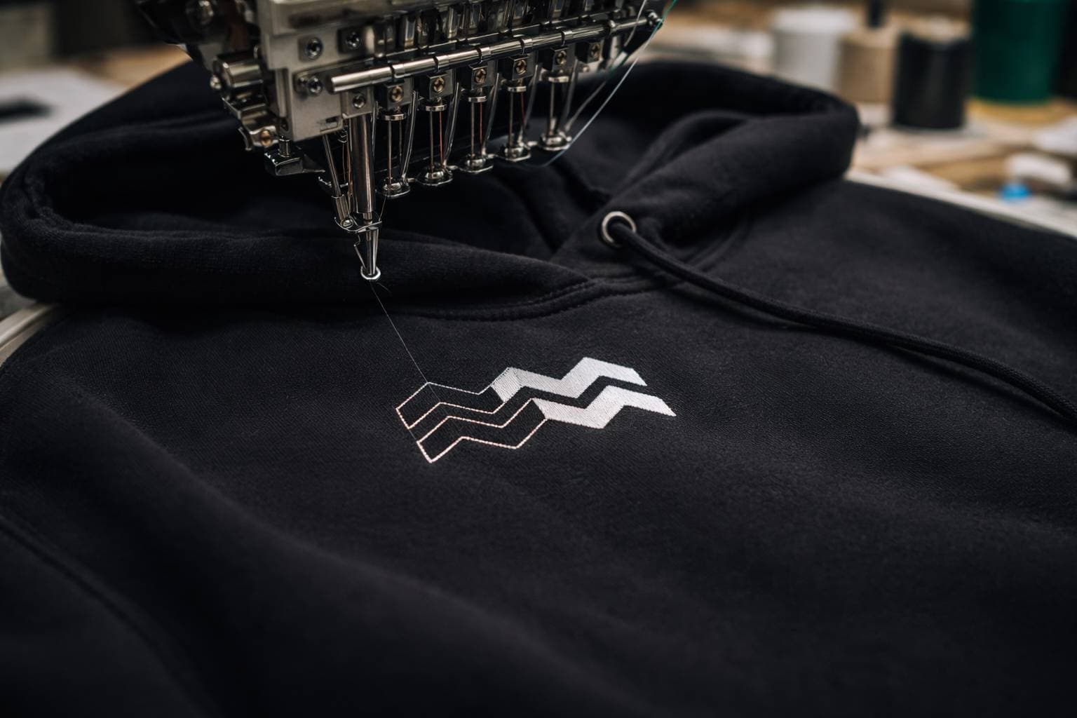 Hoodie embroidery detail close-up