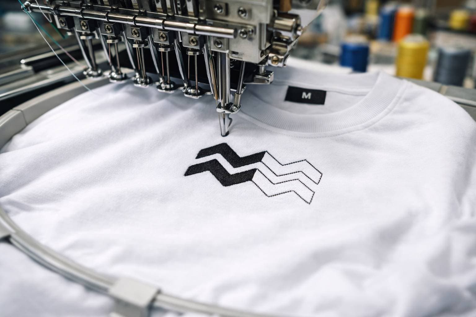Embroidered T-shirt detail close-up